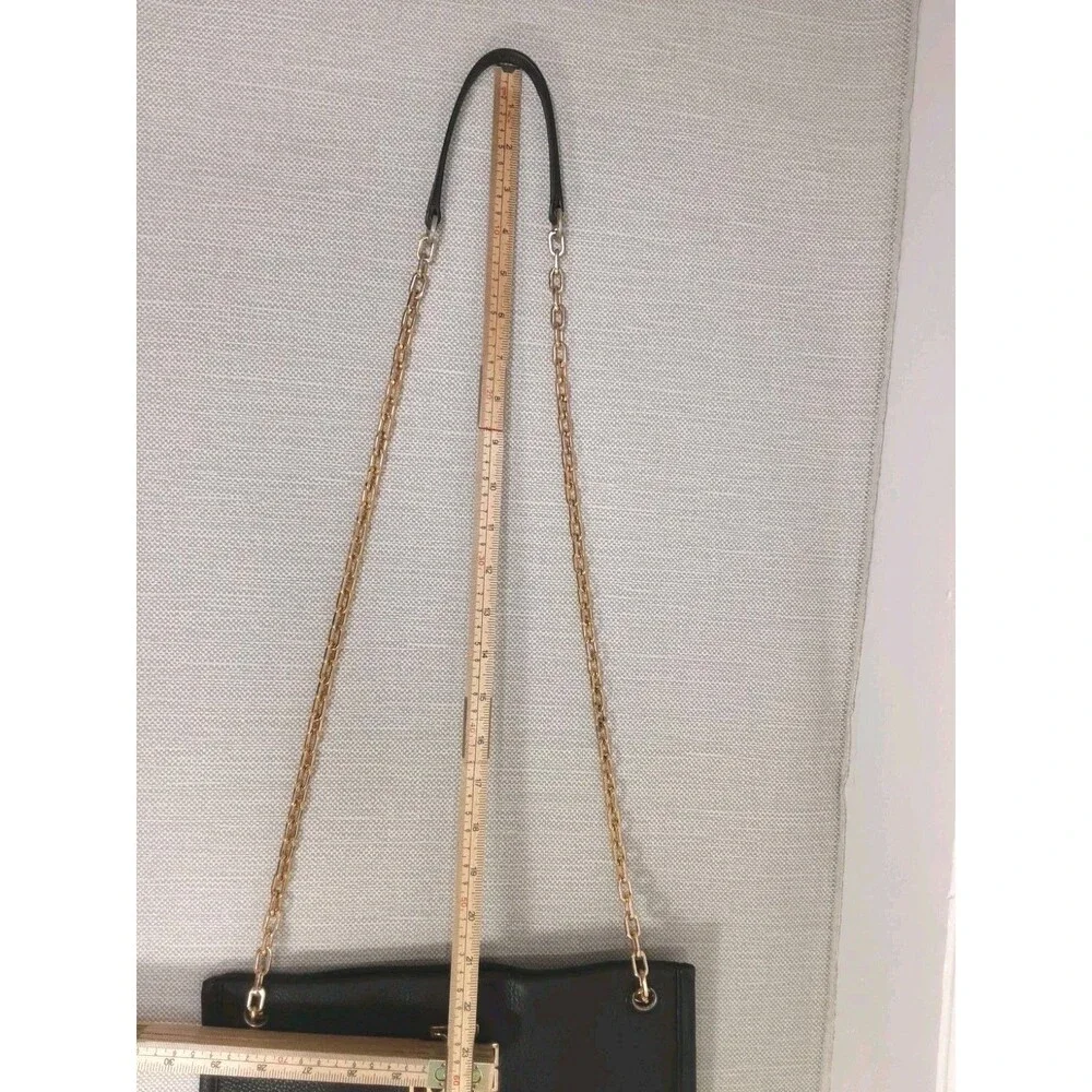 Tory Burch Black Pebbled Leather Crossbody Bag Shoulder Handbag Convertible